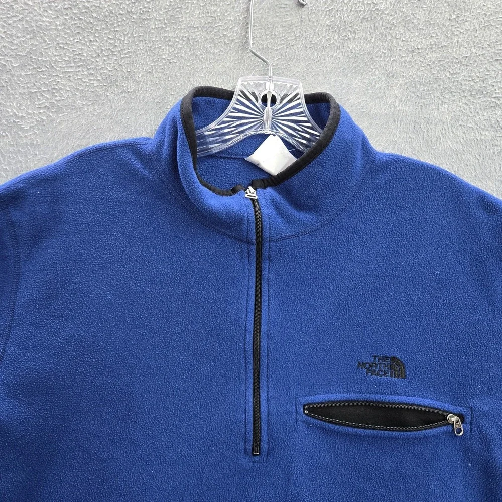 The North Face Men Sweatshirt XL‎ Blue Nylon Blend Polartec Embroidery Fleece